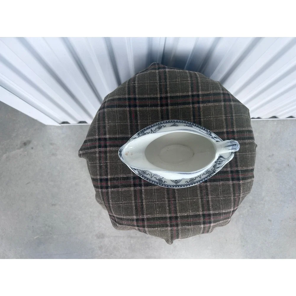 Flow Blue Wood & Sons Adams Gravy Boat and Underplate